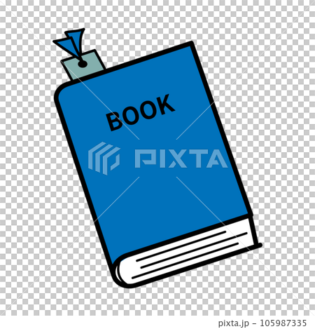 Simple icon of a blue book with a bookmark - Stock Illustration ...