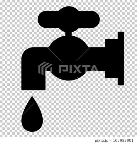 代表水、水龍頭和飲用水的填充風格圖標 代表水、水龍頭和飲用水的填充風格圖標 105988901