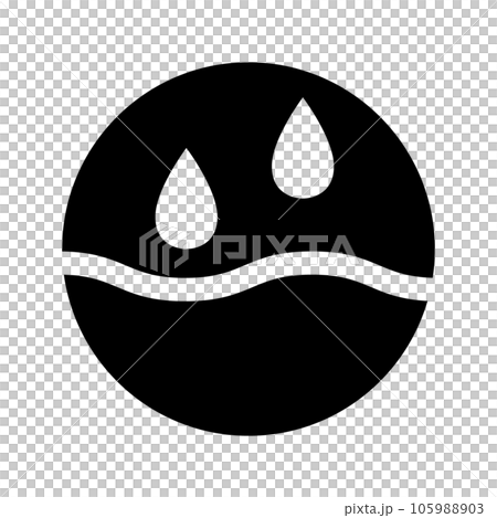 Filled style icons representing water, droplets and drips 105988903