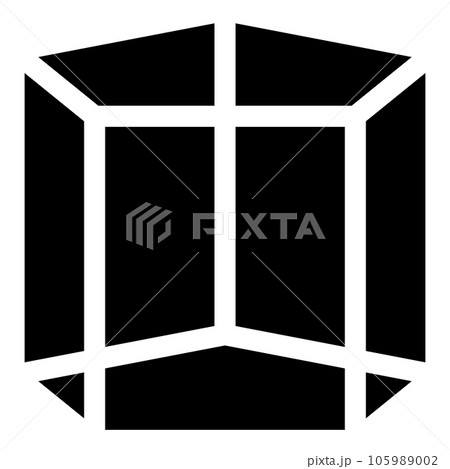 立方体、五角柱を表す塗りつぶしスタイルのアイコン 105989002