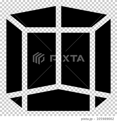 立方体、五角柱を表す塗りつぶしスタイルのアイコン 105989002