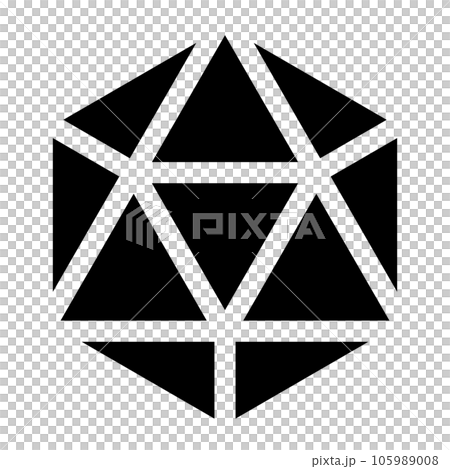 Filled style icons representing cubes, polyhedra Filled style icons representing cubes, polyhedra 105989008