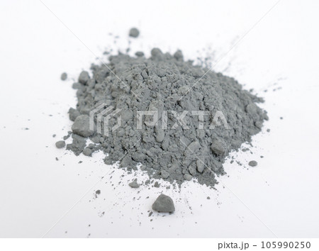 Metallic Zinc Zn powder. On white background Metallic Zinc Zn powder. On white background 105990250