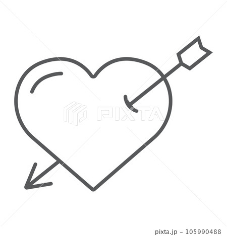 Arrow heart pierced
