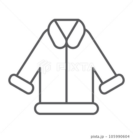 Fur cleaning thin line icon, laundry and service, coat sign, vector graphics, a linear pattern on a white background. 105990604