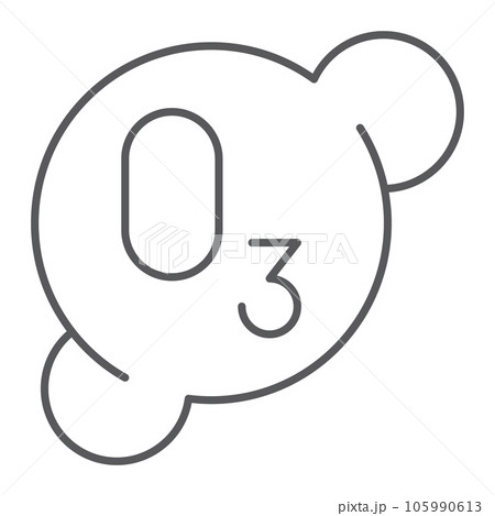 Ozonation thin line icon, formula and ozone, molecule sign, vector graphics, a linear pattern on a white background. 105990613