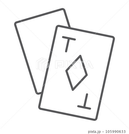 Casino thin line icon, vegas and poker, playing cards sign, vector graphics, a linear pattern on a white background. 105990633