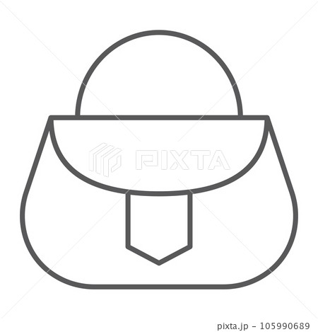 Handbag thin line icon, fashion and female 105990689