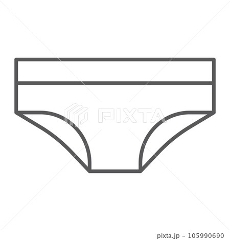 Panties thin line icon, lingerie and female Panties thin line icon, lingerie and female 105990690