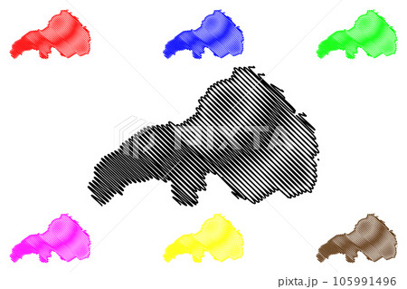 Borden island (Canada, North America, Canadian Arctic Archipelago) map vector illustration, scribble sketch Borden map 105991496