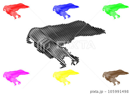 Borkum island (Federal Republic of Germany) map vector illustration, scribble sketch Borkum map 105991498