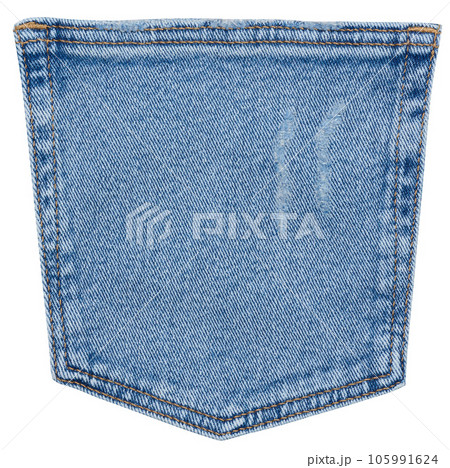Back pocket of blue jeans 105991624