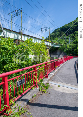 湯檜曽橋 湯檜曽川 上越線鉄橋 みなかみ町 湯檜曽橋 湯檜曽川 上越線鉄橋 みなかみ町 105991776