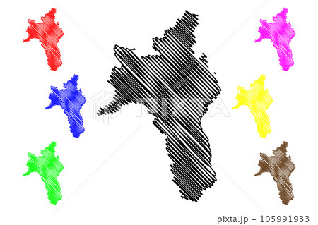 Roscommon County Council (Republic of Ireland, Counties of Ireland) map vector illustration, scribble sketch Roscommon map 105991933