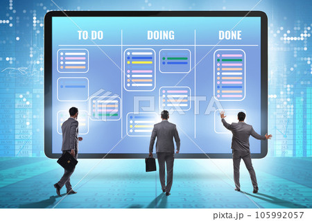 Agile kanban board with outstanding tasks Agile kanban board with outstanding tasks 105992057