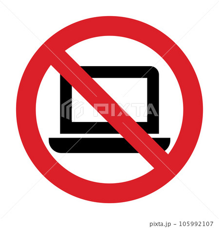 No laptop area. No computers symbolのイラスト素材 [105992107] - PIXTA