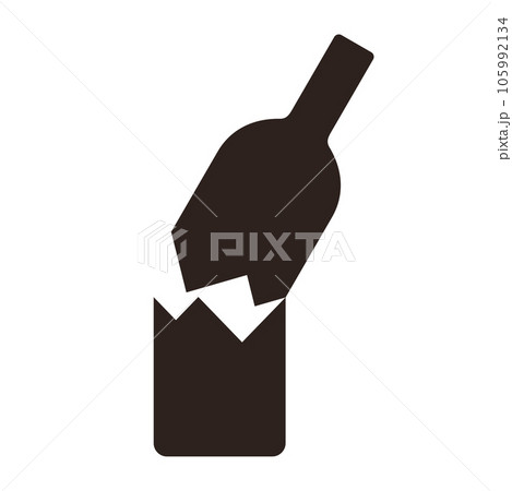 Broken glass bottle icon. Broken symbol 105992134