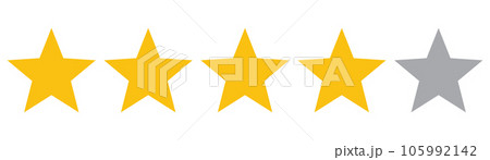 Five star rating icon. Review stars Five star rating icon. Review stars 105992142