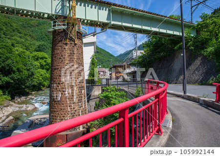 湯檜曽橋　湯檜曽川　上越線鉄橋　みなかみ町　　 105992144