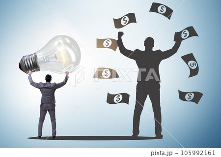 Businessman in money making idea concept 105992161