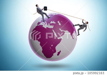 Illustration of global international conflict 105992163