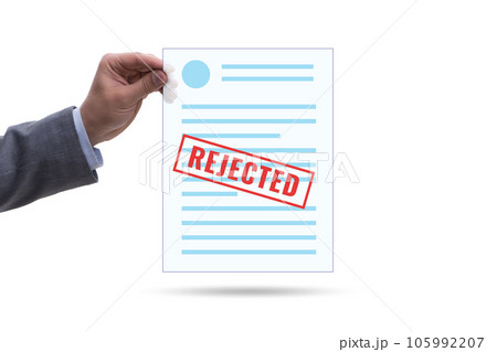 Man receiving rejection notice on his cv 105992207