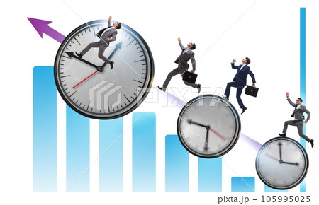 Growth and recovery concept with businessman and clocks 105995025