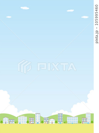 緑がある街の風景のイラスト_縦_2 105995460