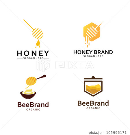 Vector honey logo template. Fresh honey health logo concept. Vector honey logo template. Fresh honey health logo concept. 105996171