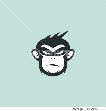 Gorilla head silhouette creative logo template. 105996359