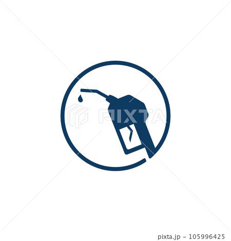 Gasoline pump nozzle vector logo template. 105996425