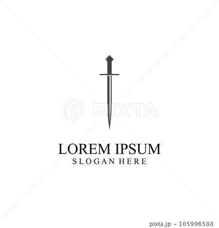 sword and shield logo design. 105996588