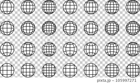 モノクロの地球風のベクターイラストセット 105997271