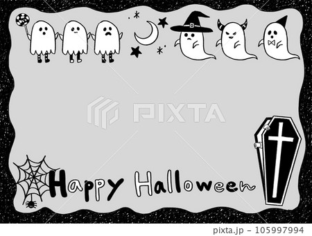 ハロウィンおばけのメッセージカードイラスト ハロウィンおばけのメッセージカードイラスト 105997994