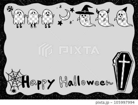 ハロウィンおばけのメッセージカードイラスト ハロウィンおばけのメッセージカードイラスト 105997994
