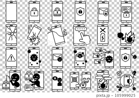 Icon illustration related to smartphone trouble Icon illustration related to smartphone trouble 105999025