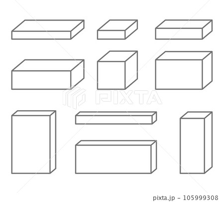 立体的な箱のイラストセットのイラスト素材 [105999308] - PIXTA