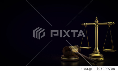 The Hammer and Libra for law and justice concept 3d rendering 105999700