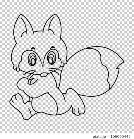 Fox outline cartoon design on transparent background 106000445