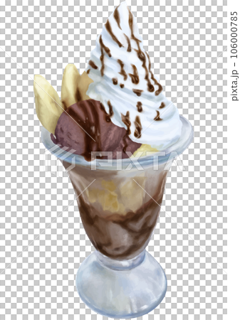 バナナチョコレートパフェのイラスト 106000785