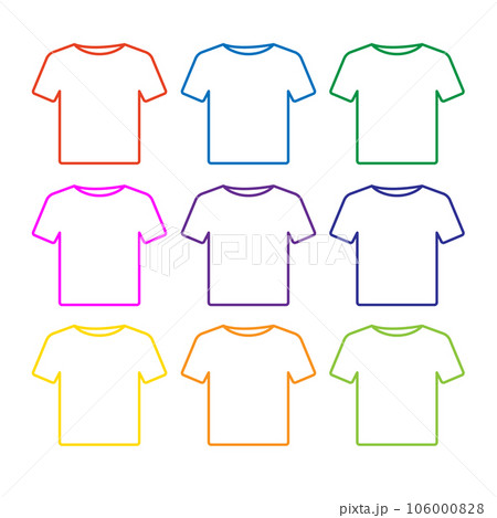 カラフルTシャツアイコンイラストサイズセット カラフルTシャツアイコンイラストサイズセット 106000828