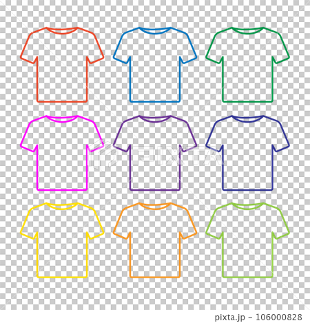 カラフルTシャツアイコンイラストサイズセット カラフルTシャツアイコンイラストサイズセット 106000828
