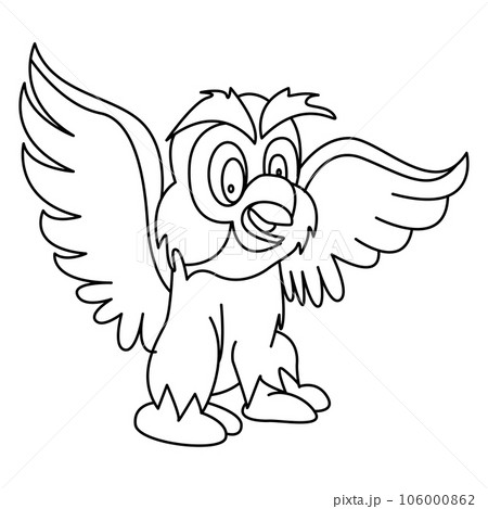 Owl outline cartoon design on transparent background Owl outline cartoon design on transparent background 106000862