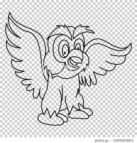 Owl outline cartoon design on transparent background Owl outline cartoon design on transparent background 106000862