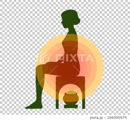 婦女通入蒸汽的婦女的例證 婦女通入蒸汽的婦女的例證 106000974