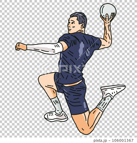 Handball player in a black 106001367