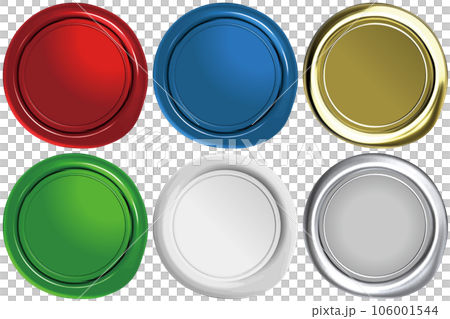 6 種類型的密封蠟徽章集矢量圖 106001544