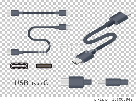 USBタイプCのイラストセット USBタイプCのイラストセット 106001948