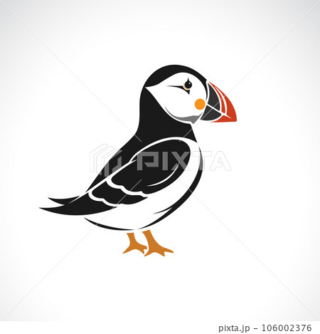 Vector of a puffin bird design on white background. Wildlife Animals. Easy editable layered vector illustration. 106002376
