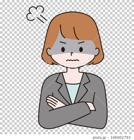 腕を組む　スーツ　怒る女性 106002793